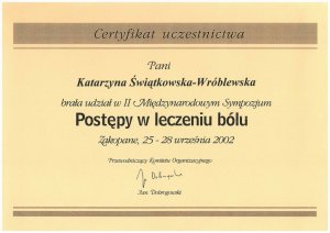 LECZENIE BÓLU - zabiegi